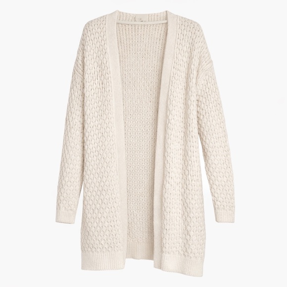 Nichole Miller Sweaters - Anthro Atelier Nicole Miller Cardigan XL Cream Open Knit Boho Lightweight